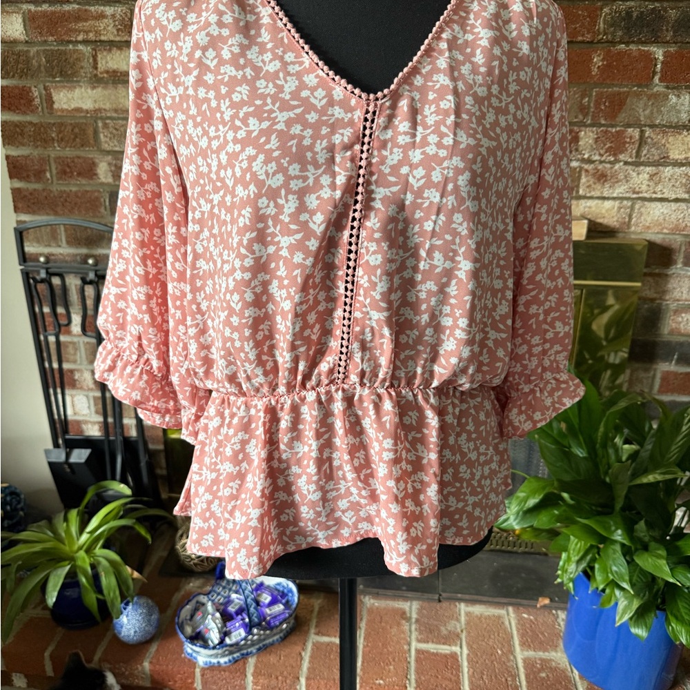 Sienna Sky Pink Floral Blouse #A